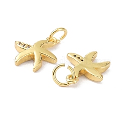 Brass Micro Pave Cubic Zirconia Charms&nbsp;ZIRC-C022-24G