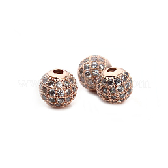 CZ Brass Micro Pave Grade AAA Clear Color Cubic Zirconia Round Beads&nbsp;LS-KK-O065-6mm-05RG-NR