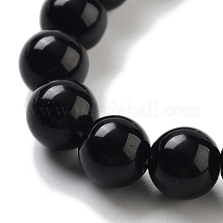 Chakra Round Natural Obsidian Beaded Stretch Bracelets&nbsp;BJEW-K251-05A