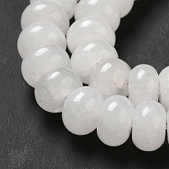 天然石ホワイトジェイドビーズ連売り  ロンデル  8x5mm  穴：0.7mm  約70個/連  14.76~14.96インチ（37.5~38cm）&nbsp;X-G-D481-17A