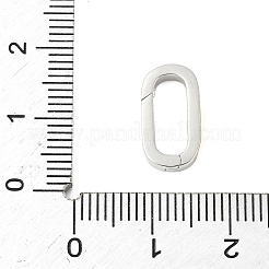 スターリングシルバースプリングゲートリング925個  長方形  プラチナ  14.5x7.5x2.5mm&nbsp;STER-S012-01P