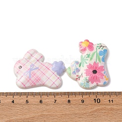 プラスチックカボション  rbbit  ミックスカラー  31x39x4.5mm&nbsp;KY-V001-01