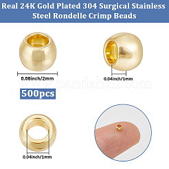 500Pcs 304 Stainless Steel Spacer Beads&nbsp;STAS-BBC0009-04C