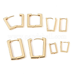 女性用真鍮長方形フープピアス 8個 4サイズ  14KGP本金メッキ  15~29x9~20x2~3mm  ピン：0.7~0.8mm  2個/スタイル&nbsp;EJEW-TA0001-12