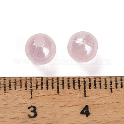 プラスチックビーズ  ラウンド  ABカラーメッキ  ピンク  6mm  穴：1.8mm  約6250個/500g&nbsp;KY-L082-02A-03