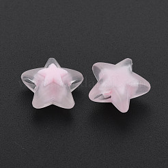 透明なアクリルビーズ  艶消し  二層ビーズ  スター  ピンク  15.5x16x9.5mm  穴：3mm  約569個/500g&nbsp;TACR-S152-11C-02