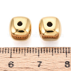 304ステンレススチールビーズ  キューブ  18KGP本金メッキ  8.5x8.5x7.5mm  穴：1.6mm&nbsp;STAS-N123-02G