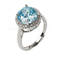 925 Sterling Silver Micro Pave Cubic Zirconia Finger Rings&nbsp;RJEW-B134-01B-06