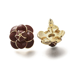 真鍮の花のスタッドピアス  エナメル  14KGP本金メッキ  17.5x17.5mm&nbsp;EJEW-A121-20G