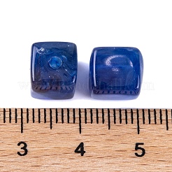 アクリルビーズ  イミテーション翡翠  キューブ  ミディアムブルー  9x8x8mm  穴：2mm  833個/ 500g&nbsp;OACR-H120-01K
