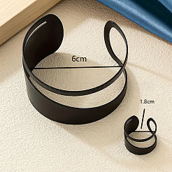 Hollow Out Alloy Cuff Bangles & Cuff Rings Sets&nbsp;FS-WG58758-02