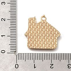 クリスマステーマ合金エナメルペンダント  ライトゴールド  ハウス  20.5x21x1.5mm  穴：1.6mm&nbsp;ENAM-Q509-01KCG-10