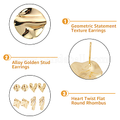 4 Pairs 4 Styles Alloy Stud Earrings&nbsp;EJEW-FI0001-61