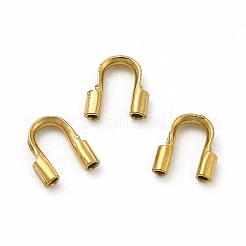 304ステンレス鋼ワイヤーガーディアンおよびプロテクター  ゴールドカラー  5x4.5x1.2mm  穴：0.7mm&nbsp;X-STAS-P319-19A-G
