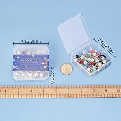 40個 2スタイル アクリル&合金ペンダント  ガラスビーズ  合金ビーズ＆カニカン  天使  ミックスカラー  38mm  20個/スタイル&nbsp;FIND-SC0001-53
