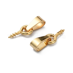 304ステンレススチールスクリューアイピンペグベイル  片穴パーツ用  ゴールドカラー  13mm  穴：6x3mm  ピン：1.3mm&nbsp;LS-FIND-WH0110-054