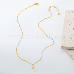 真鍮パヴェクリアキュービックジルコニアホースアイペンダントネックレス（女性用）  ゴールドカラー  15.75インチ（40cm）&nbsp;XP9005