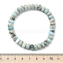 天然ラリマービーズのストレッチブレスレット（女性用・男性用）  ロンデル  内径：2.01インチ（5.1cm）&nbsp;BJEW-JB14033