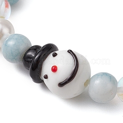 Christmas Theme Synthetic Moonstone and Alloy Snowflake
Charms Bracelets for Women&nbsp;BJEW-TA00560