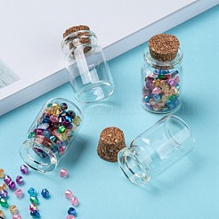 ガラス希望瓶ビーズ容器  コルクボトル  透明  2.2x3.3cm  ボトルネック：直径1.55cm  容量：7ml（0.23液量オンス）&nbsp;CON-Q012