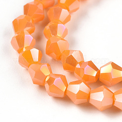 Opaque Solid Color Electroplate Glass Beads Strands&nbsp;EGLA-A039-P4mm-B04