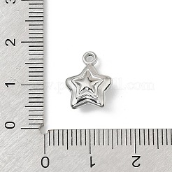 304ステンレススチールチャーム  ニッケルフリー  スター  14x10.5x5.5mm  穴：1.6mm&nbsp;STAS-F327-03C-P