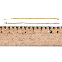 真鍮製スタッドピアスパーツ  カン付き  18KGP本金メッキ  58x3x1mm  穴：1.6mm  ピン：0.7mm&nbsp;KK-H536-07G