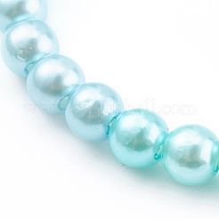 Round Acrylic Imitation Pearl Stretch Beaded Bracelets for Kids&nbsp;BJEW-JB05943