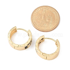 Brass Micro Pave Cubic Zirconia Hoop Earrings&nbsp;LS-EJEW-H152-01C-G