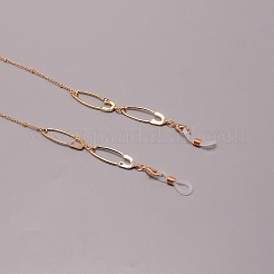 亜鉛合金眼鏡チェーン  眼鏡用ネックストラップ  プラスチック製のループエンドを備えた安全ピンリンクチェーン  ライトゴールド  26.97インチ（68.5cm）&nbsp;AJEW-TAC0028-12KCG