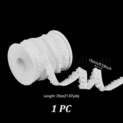 20mナイロン伸縮性レースリボン  ウェディングドレスの装飾用の花飾り  ホワイト  5/8インチ（15mm）&nbsp;OCOR-GA0002-89