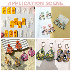 7 個のプラスチック金型  粘土カッター  ピアス作りに  花  ホワイト  40~48x22~28x12~24mm&nbsp;DIY-ME0002-43