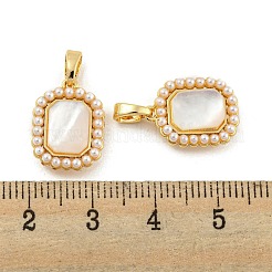 Brass Pave Shell Pendants&nbsp;KK-G490-43G