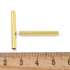 真鍮製チューブビーズ  カドミウムフリー＆鉛フリー  ゴールドカラー  25x2.7mm  穴：2mm&nbsp;KK-B120-03K-P