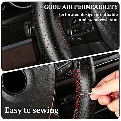 1Pc Cowhide Car Steering Wheel Cover&nbsp;AJEW-CL0002-42A