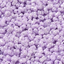 ガラスシードビーズ  ピーナッツ  プラム  3.5~4x2~2.5x2~2.3mm  穴：0.8mm  約8000個/ポンド&nbsp;SEED-K009-02A-05