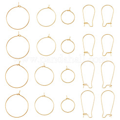 80Pcs 5 Style 316 Surgical Stainless Steel Hoop Earrings Findings&nbsp;STAS-TA0005-45