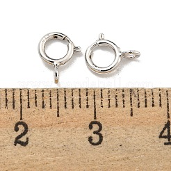 925スターリングシルバースプリングリングの留め金  プラチナメッキ  7.5x6x2.5mm  穴：1.6mm&nbsp;STER-C005-06P