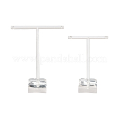 Tバー有機ガラスのピアスディスプレイスタンド  6x9つの穴があるバー  透明  8x11cm  2cm  [1]個/セット&nbsp;EDIS-G001-01