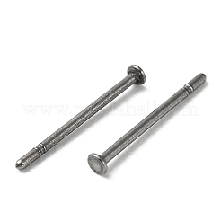 チタンスタッドピアスのパーツ  ピアスポスト  プラチナ  12x1.7mm  ピン：0.7mm&nbsp;X-FIND-R096-02A-P