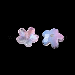 透明なガラスビーズを電気  グラデーションカラー  ABカラーメッキ  花  紫色のメディア  10mm&nbsp;PW-WG44A55-03