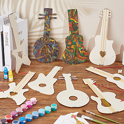 9Pcs 9 Styles Unfinished Wooden Guitar Pendants for Painting Arts&nbsp;WOOD-PH0003-87
