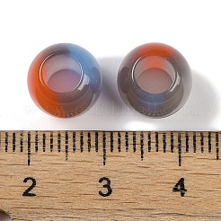 トリプルカラー樹脂ヨーロピアンビーズ  大穴ビーズ  模造キャットアイ  ラウンド  カラフル  12x11.5mm  穴：4.8mm&nbsp;RESI-F055-03