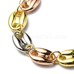 Rack Plating Brass Coffee Bean Chain Bracelet for Women&nbsp;RJEW-D078-08