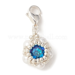 K9 Glass Rhinestone & Shell Pearl Bead Pendant Decoration&nbsp;HJEW-MZ00028