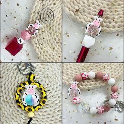 Cow Silicone Focal Beads&nbsp;SIL-CJC0001-13