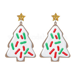 Christmas Tree Acrylic Dangle Stud Earrings&nbsp;FS-WGE625B-01