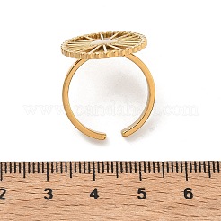304ステンレススチールカフオープンリング  ハートを持つ楕円形  ゴールドカラー  17mm&nbsp;RJEW-D343-03G