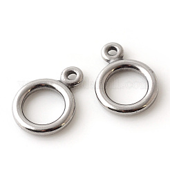 変色しにくい304ステンレススチールのトグル留め具  ステンレス鋼色  18.5x13.5x2.5mm  穴：2mm&nbsp;LS-X-STAS-Q195-85