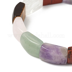 Natural Mixed Stone Bead Stretch Bracelets for Women Men&nbsp;BJEW-C097-02A-16